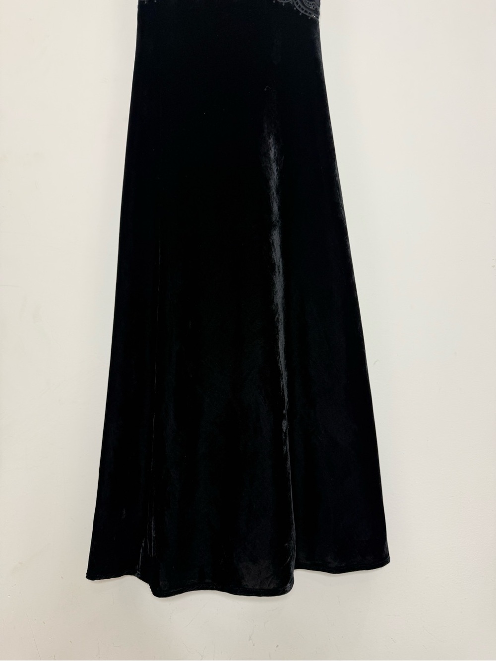 Farm Rio Richelieu Midi Slip Dress Size S Black Velvet Lace Whimsigoth Evening - Picture 7 of 15